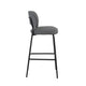 Bly Bar Stool Chair Set of 2 | Gray Faux Leather Fabric | Iron Base