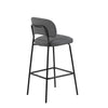 Bly Bar Stool Chair Set of 2 | Gray Faux Leather Fabric | Iron Base