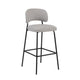 Bly Bar Stool Chair Set of 2 | Ivory Faux Leather Fabric | Iron Base