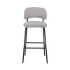 Bly Bar Stool Chair Set of 2 | Ivory Faux Leather Fabric | Iron Base