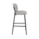 Bly Bar Stool Chair Set of 2 | Ivory Faux Leather Fabric | Iron Base