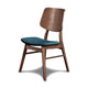 Scar Dining Side Chair Set of 2 | Teal Green Seat | Walnut Brown Wood