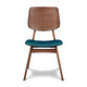 Scar Dining Side Chair Set of 2 | Teal Green Seat | Walnut Brown Wood