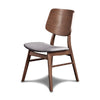Scar Dining Side Chair Set of 2 | Dark Gray Seat | Walnut Brown Wood