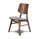 Scar Dining Side Chair Set of 2 | Dark Gray Seat | Walnut Brown Wood