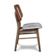 Scar Dining Side Chair Set of 2 | Dark Gray Seat | Walnut Brown Wood