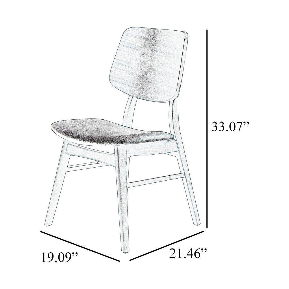 Scar Dining Side Chair Set of 2 | Dark Gray Seat | Walnut Brown Wood