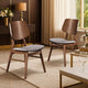 Scar Dining Side Chair Set of 2 | Dark Gray Seat | Walnut Brown Wood
