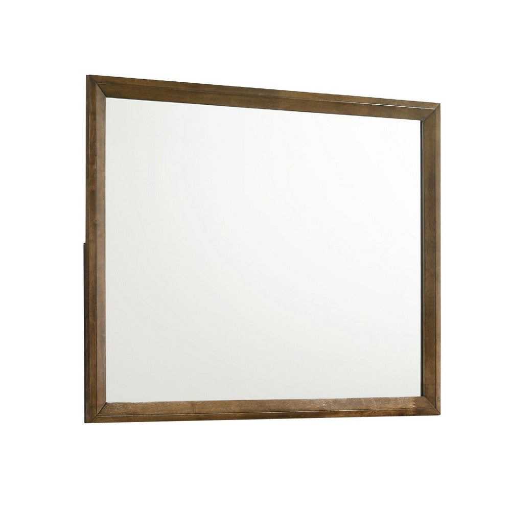 Lary Dresser Mirror | 45" Rectangular Frame | Walnut Brown Okume Veneer