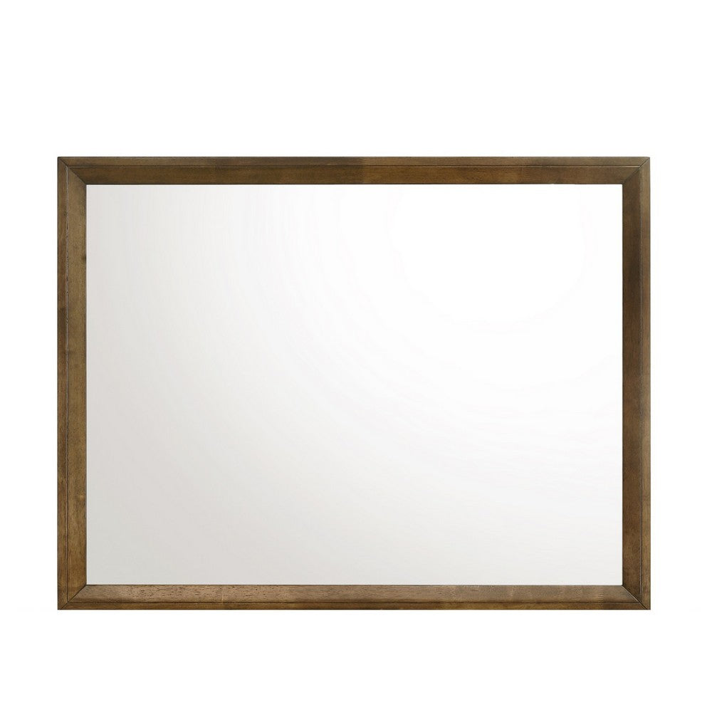 Lary Dresser Mirror | 45" Rectangular Frame | Walnut Brown Okume Veneer