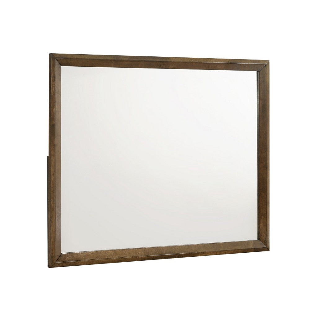 Lary Dresser Mirror | 45" Rectangular Frame | Walnut Brown Okume Veneer