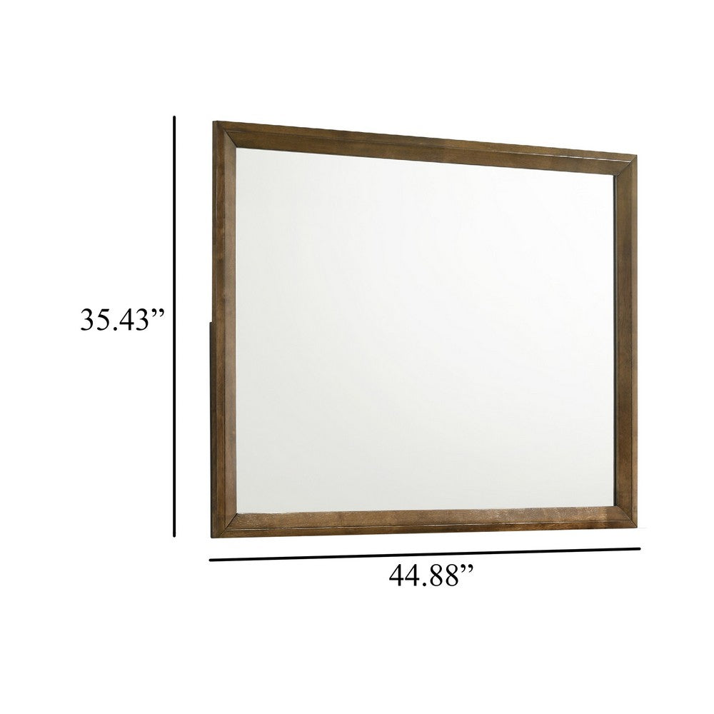 Lary Dresser Mirror | 45" Rectangular Frame | Walnut Brown Okume Veneer