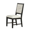 Pex Dining Side Chair Set of 2 | Channel Tufted Back | Espresso Brown