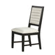 Pex Dining Side Chair Set of 2 | Channel Tufted Back | Espresso Brown