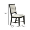 Pex Dining Side Chair Set of 2 | Channel Tufted Back | Espresso Brown