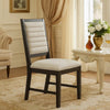 Pex Dining Side Chair Set of 2 | Channel Tufted Back | Espresso Brown