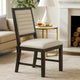 Pex Dining Side Chair Set of 2 | Channel Tufted Back | Espresso Brown