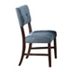 Tery Dining Side Chair Set of 2 | Tufted Blue Backrest | Cherry Brown
