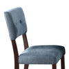 Tery Dining Side Chair Set of 2 | Tufted Blue Backrest | Cherry Brown