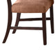 Tery Dining Side Chair Set of 2 | Tufted Brown Backrest | Cherry Brown