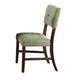 Tery Dining Side Chair Set of 2 | Tufted Green Backrest | Cherry Brown
