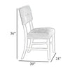 Tery Dining Side Chair Set of 2 | Tufted Green Backrest | Cherry Brown