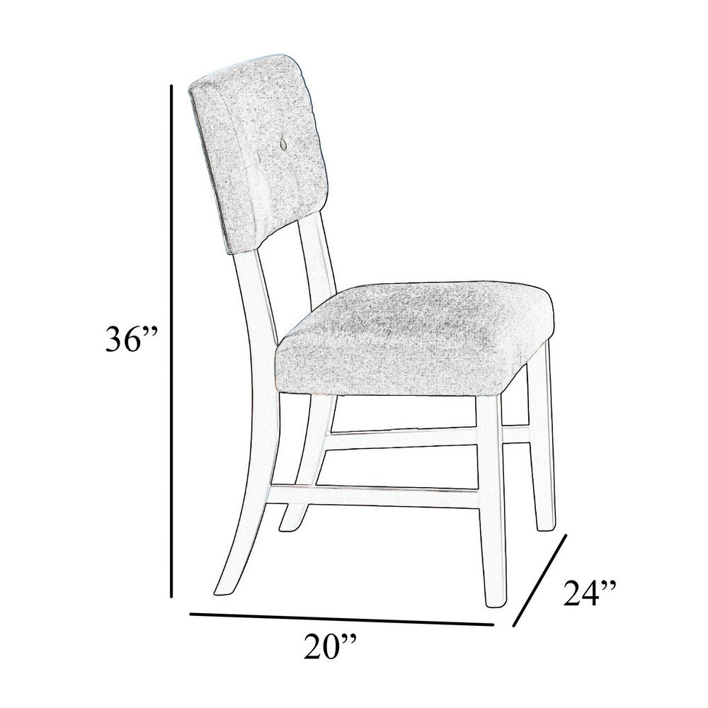 Tery Dining Side Chair Set of 2 | Tufted Green Backrest | Cherry Brown