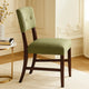 Tery Dining Side Chair Set of 2 | Tufted Green Backrest | Cherry Brown