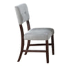 Tery Dining Side Chair Set of 2 | Tufted Gray Backrest | Cherry Brown