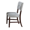 Tery Dining Side Chair Set of 2 | Tufted Gray Backrest | Cherry Brown