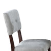 Tery Dining Side Chair Set of 2 | Tufted Gray Backrest | Cherry Brown