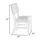 Tery Dining Side Chair Set of 2 | Tufted Gray Backrest | Cherry Brown