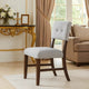 Tery Dining Side Chair Set of 2 | Tufted Gray Backrest | Cherry Brown
