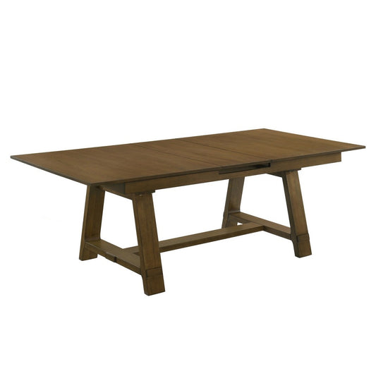 Lyoi Extendable Dining Table w Trestle Base | Hickory Brown | 71-87"