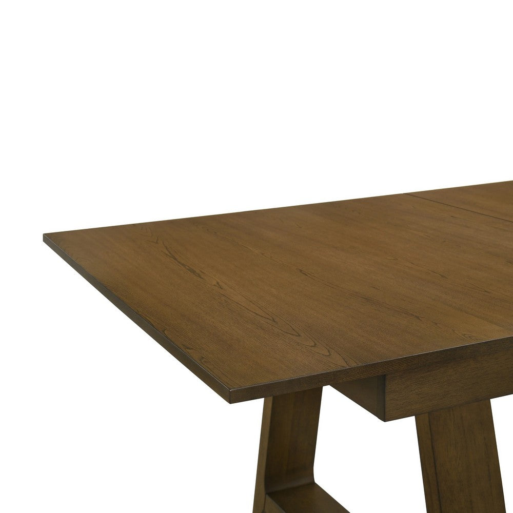 Lyoi Extendable Dining Table w Trestle Base | Hickory Brown | 71-87"
