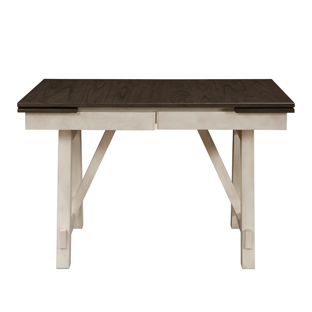 Riby Dining Table | 66-94" Top with 2 Leaves | Gray Antique White Wood