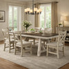 Riby Dining Table | 66-94" Top with 2 Leaves | Gray Antique White Wood