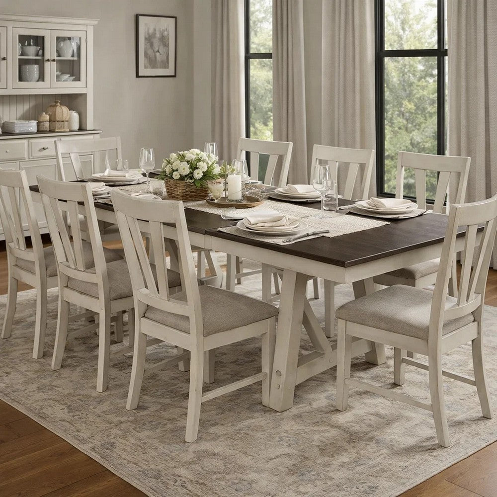Riby Dining Table | 66-94" Top with 2 Leaves | Gray Antique White Wood