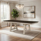 Riby Dining Table | 66-94" Top with 2 Leaves | Gray Antique White Wood
