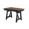 Riby Dining Table | 66-94" Top with 2 Leaves | Brown | Charcoal Black Wood