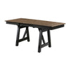 Riby Dining Table | 66-94" Top with 2 Leaves | Brown | Charcoal Black Wood