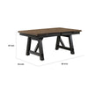 Riby Dining Table | 66-94" Top with 2 Leaves | Brown | Charcoal Black Wood