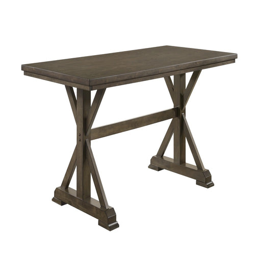 Omal Counter Height Dining Table | Khaki Brown 71" Top | Trestle Base