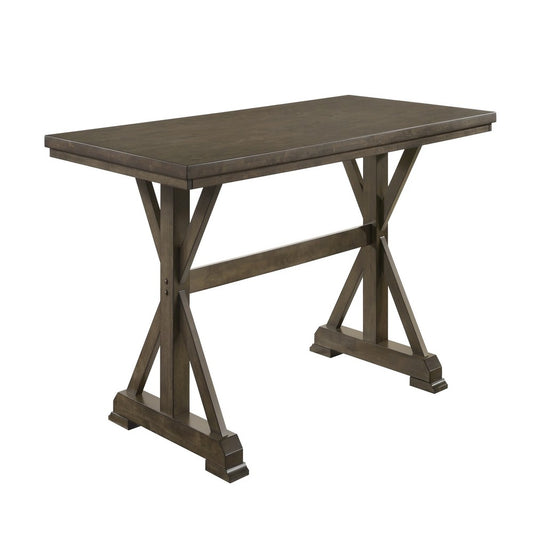 Omal Counter Height Dining Table | Khaki Brown 71" Top | Trestle Base