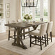Omal Counter Height Dining Table | Khaki Brown 71" Top | Trestle Base