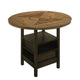 Kimberly Counter Height Table w Lazy Susan | 5 Shelves | Black | Baked Brown