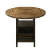 Kimberly Counter Height Table w Lazy Susan | 5 Shelves | Black | Baked Brown