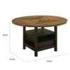 Kimberly Counter Height Table w Lazy Susan | 5 Shelves | Black | Baked Brown