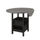Kilu Counter Height Round Table | 42-60" Extendable | Black | Light Gray