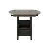 Kilu Counter Height Round Table | 42-60" Extendable | Black | Light Gray